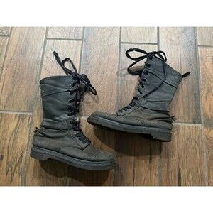 Dr. Martens Black Leather Boots Size EU 39 UK 6 US L8 12107
